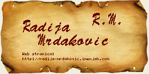 Radija Mrdaković vizit kartica